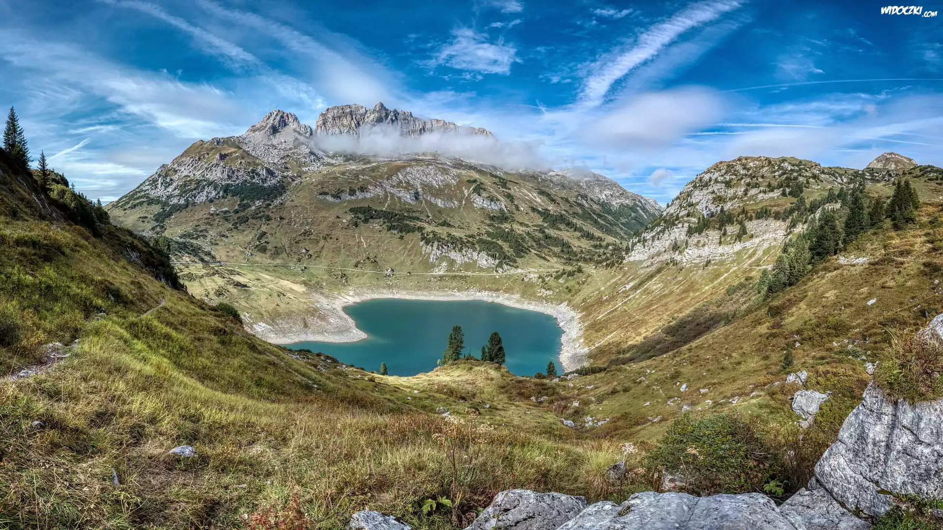 Jezioro Formarinsee, Dolina, Góry, Alpy, Gmina Dalaas, Austria