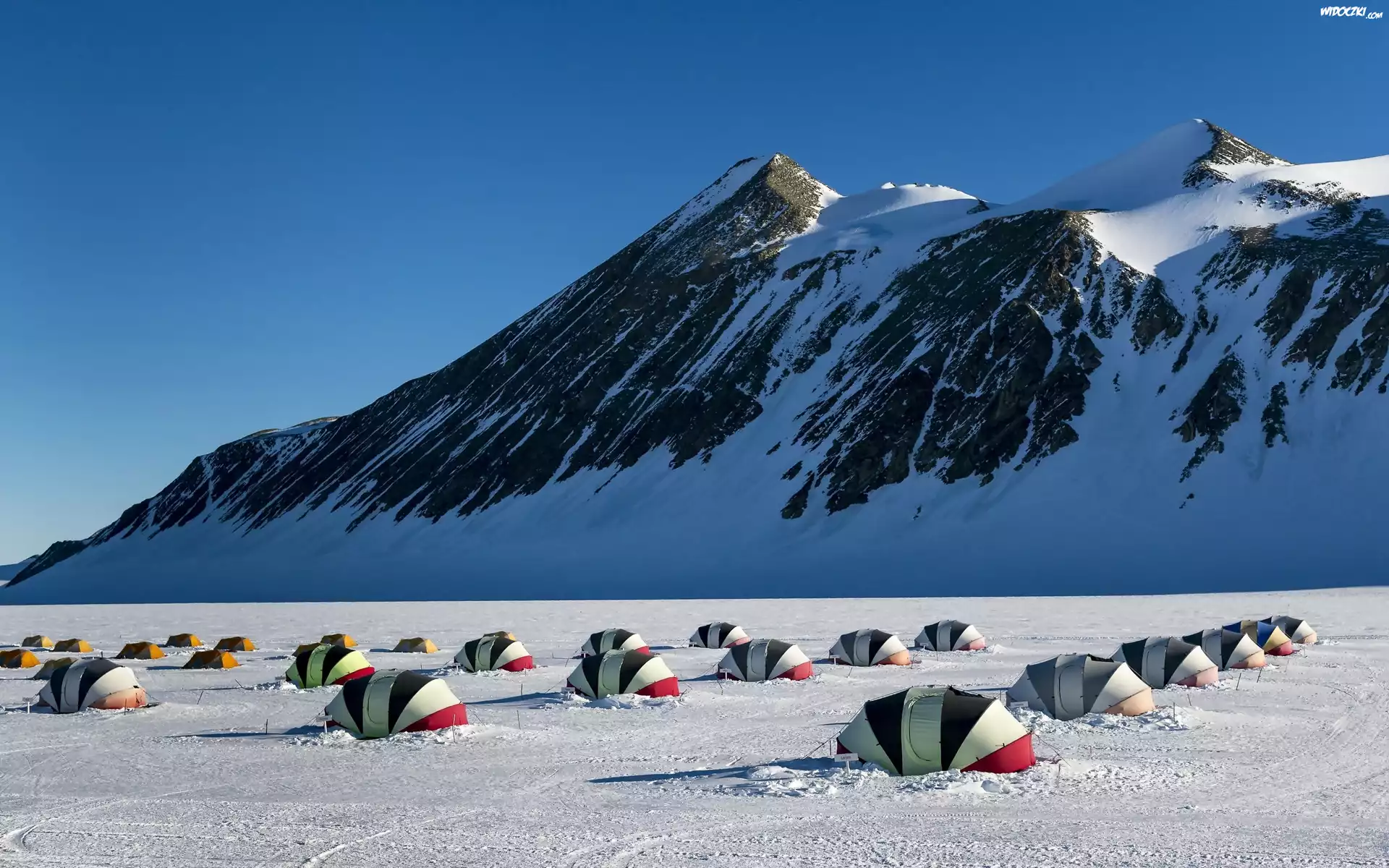Góry, Namioty, Alpinistów, Zima
