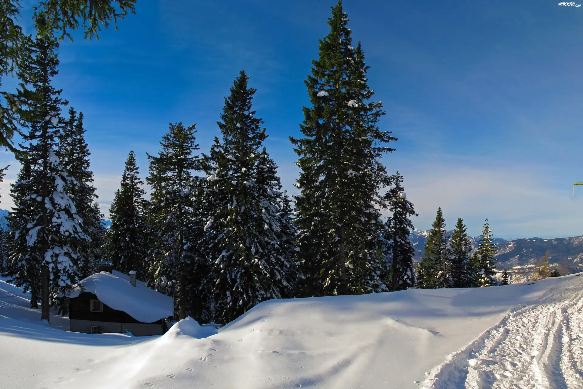 Domek, Góry, Śnieg