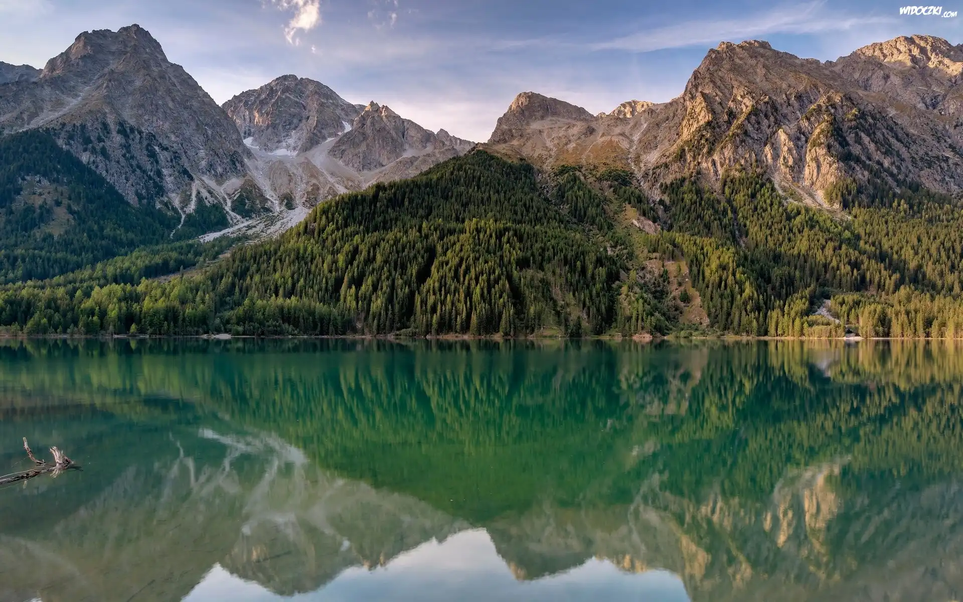 Góry, Jezioro, Lasy, Drzewa, Odbicie