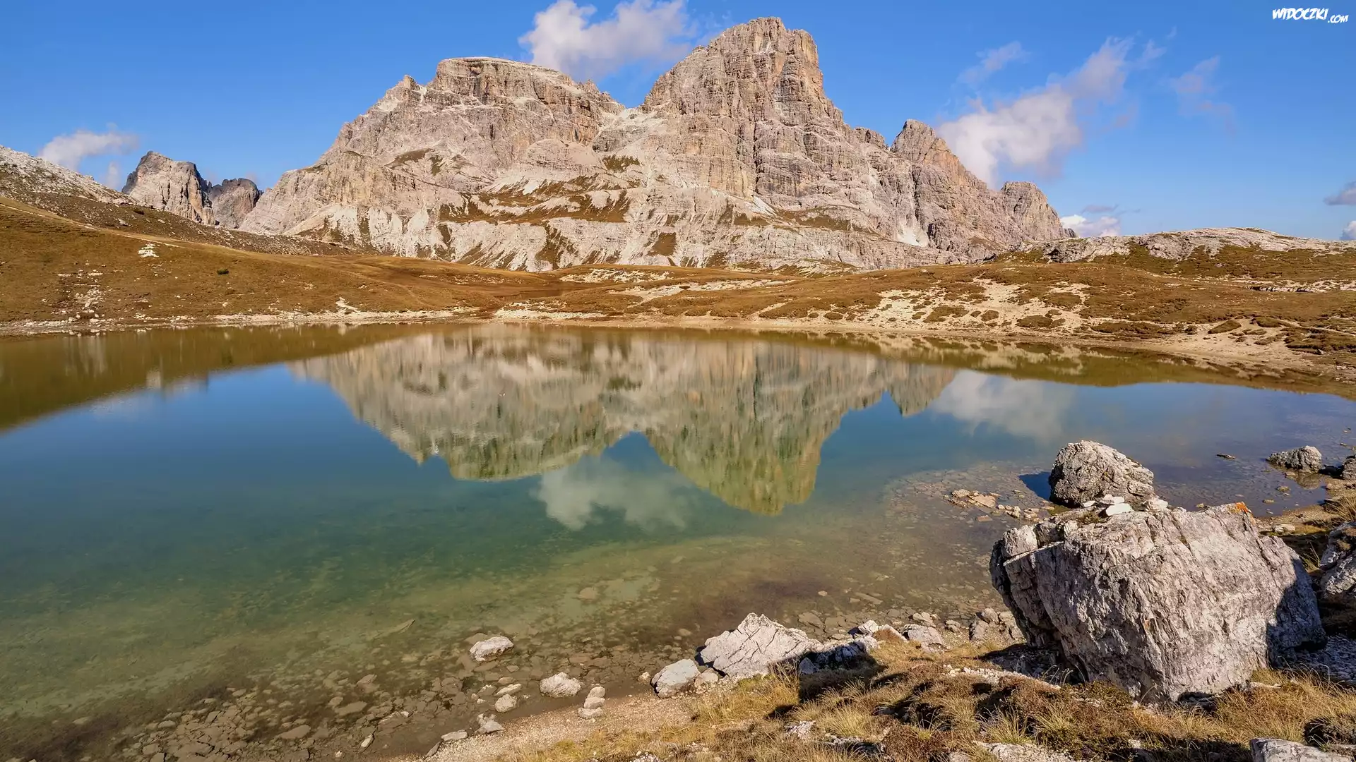 Góry, Dolomity, Jezioro, Laghi dei Piani, Gmina Sesto, Włochy
