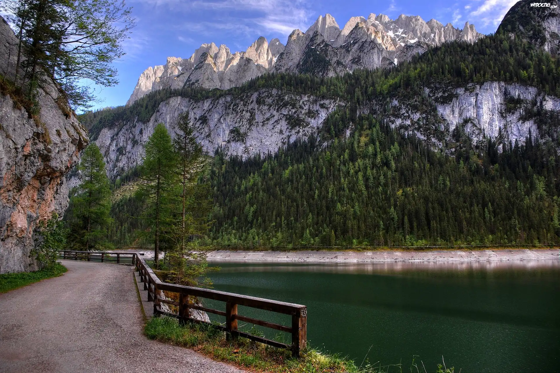 Góry, Droga, Jezioro Gosau, Austria