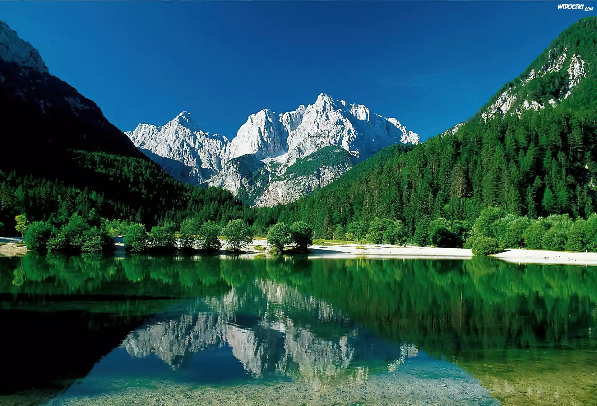 Góry, Las, Jezioro, Odbicie