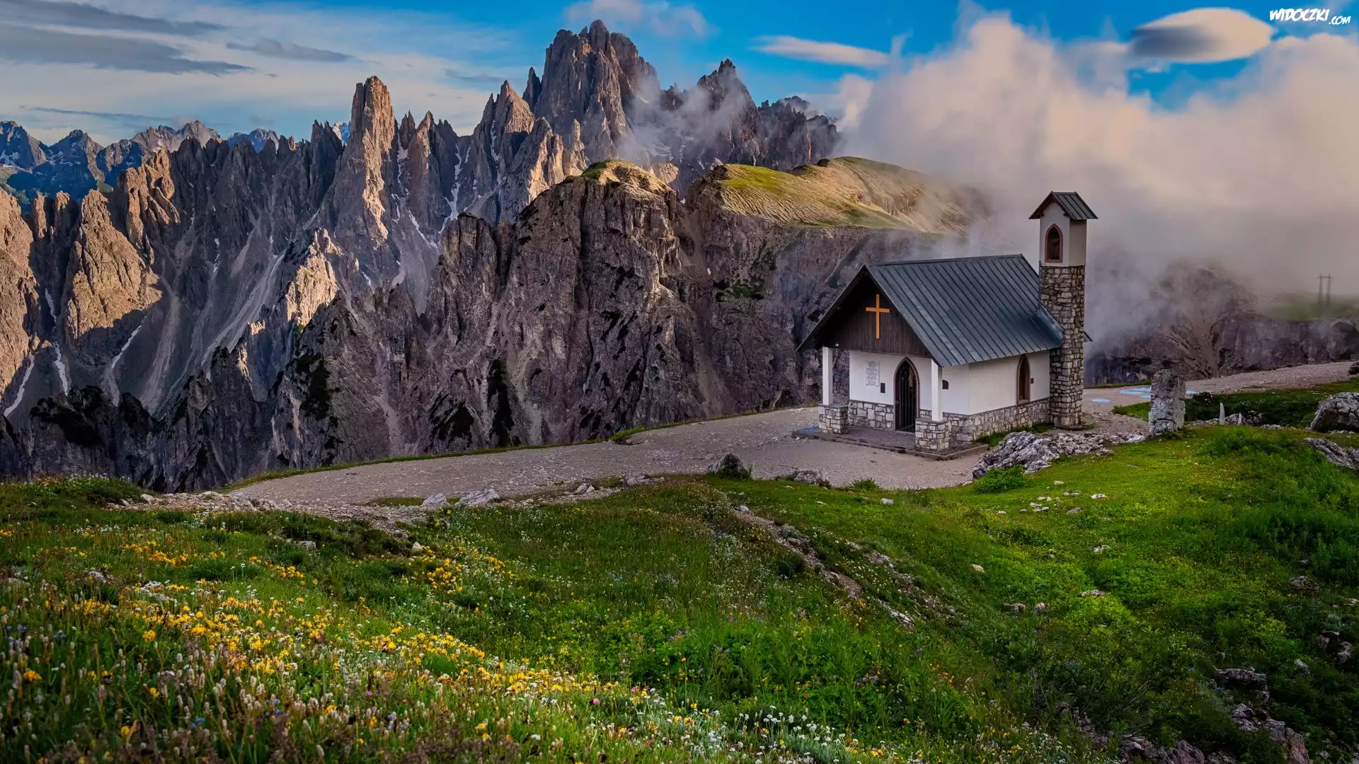 Góry, Dolomity, Kaplica, Włochy