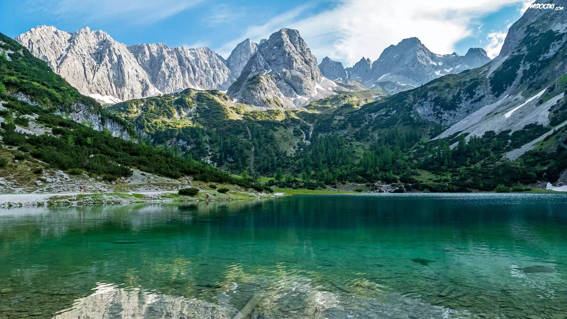 Porośnięte, Góry, Mieming Range, Jezioro Seebensee, Austria