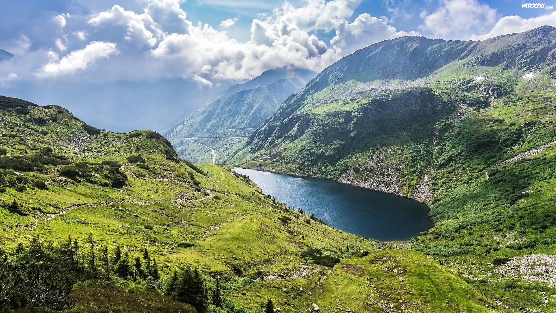 Góry, Jezioro, Łąki, Szlaki, Górskie