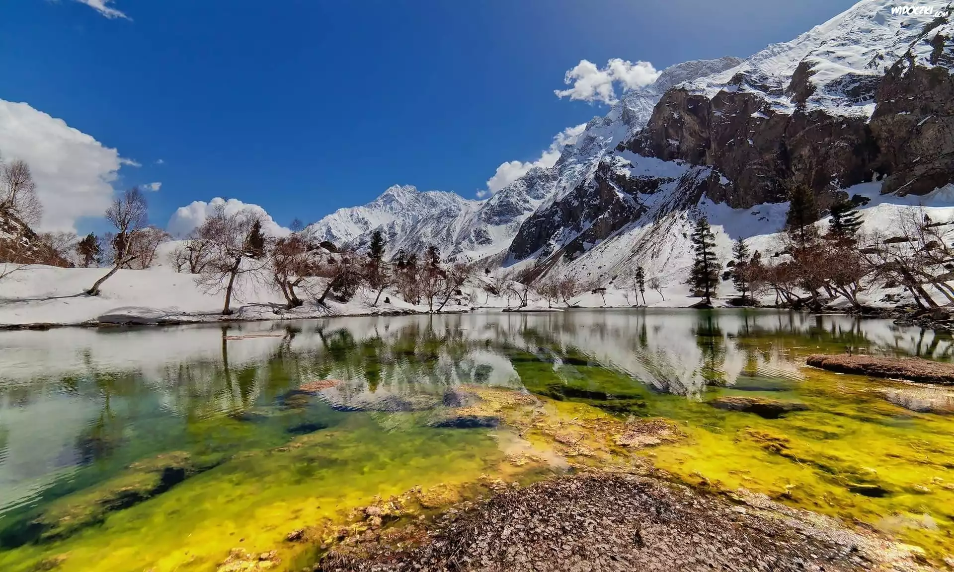 Góry, Jezioro, Dolina, Naltar, Zima, Pakistan