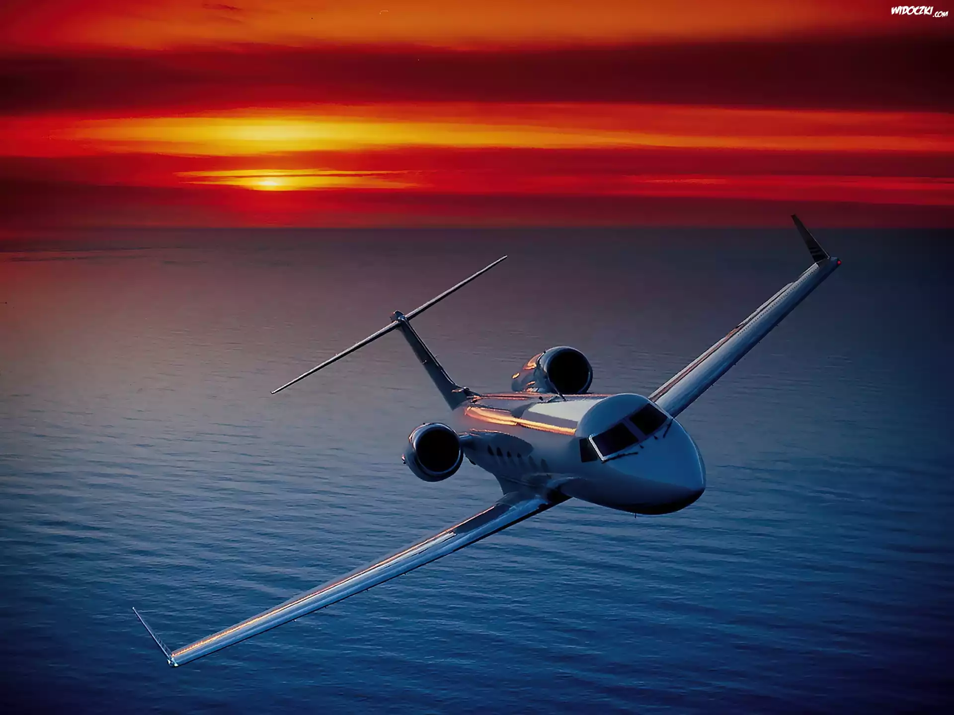 GulfStream G-300, Morze, Zachód, Słońca