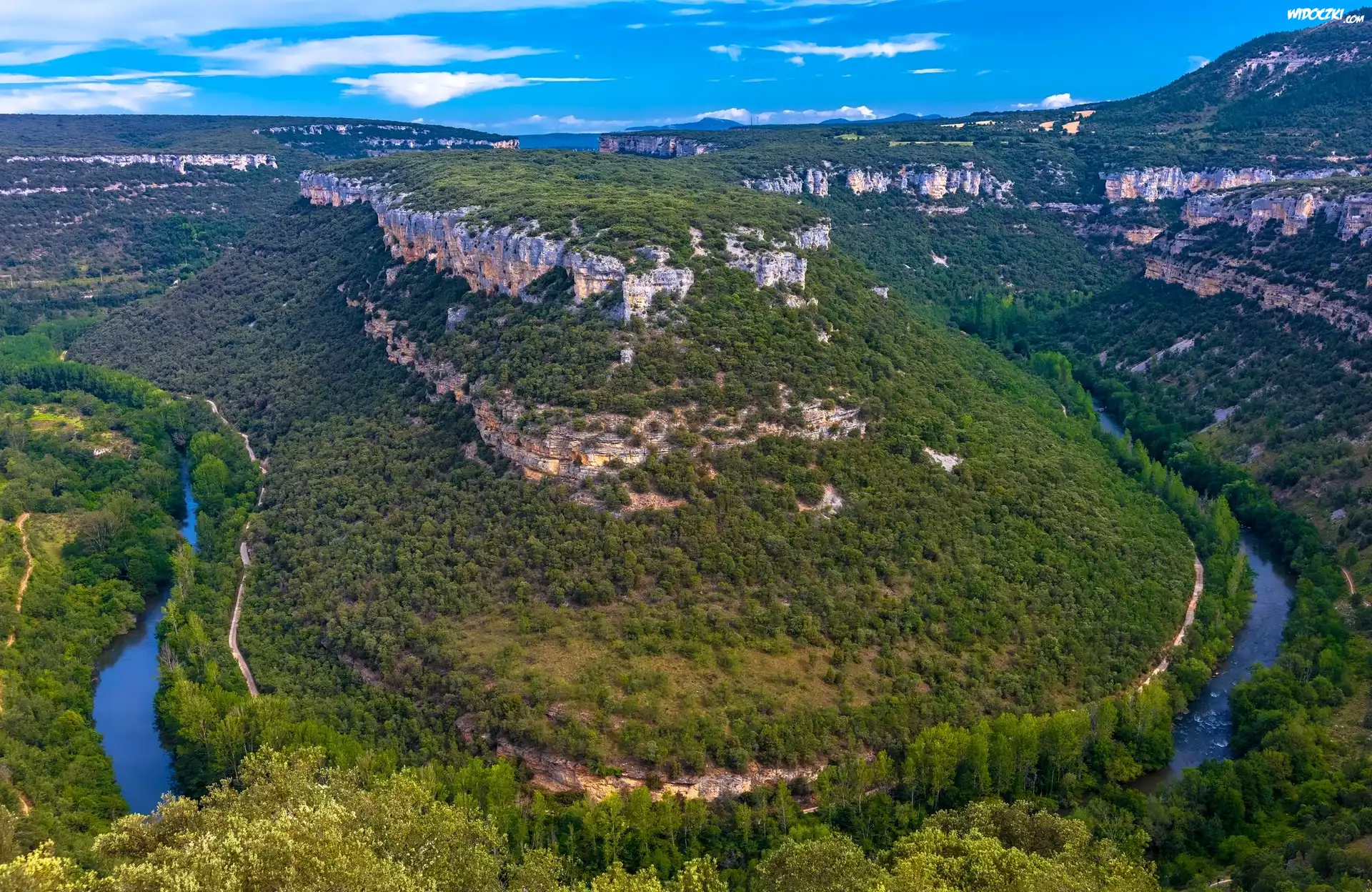 Hiszpania, Góry Kantabryjskie, Rzeka Ebro, Skały