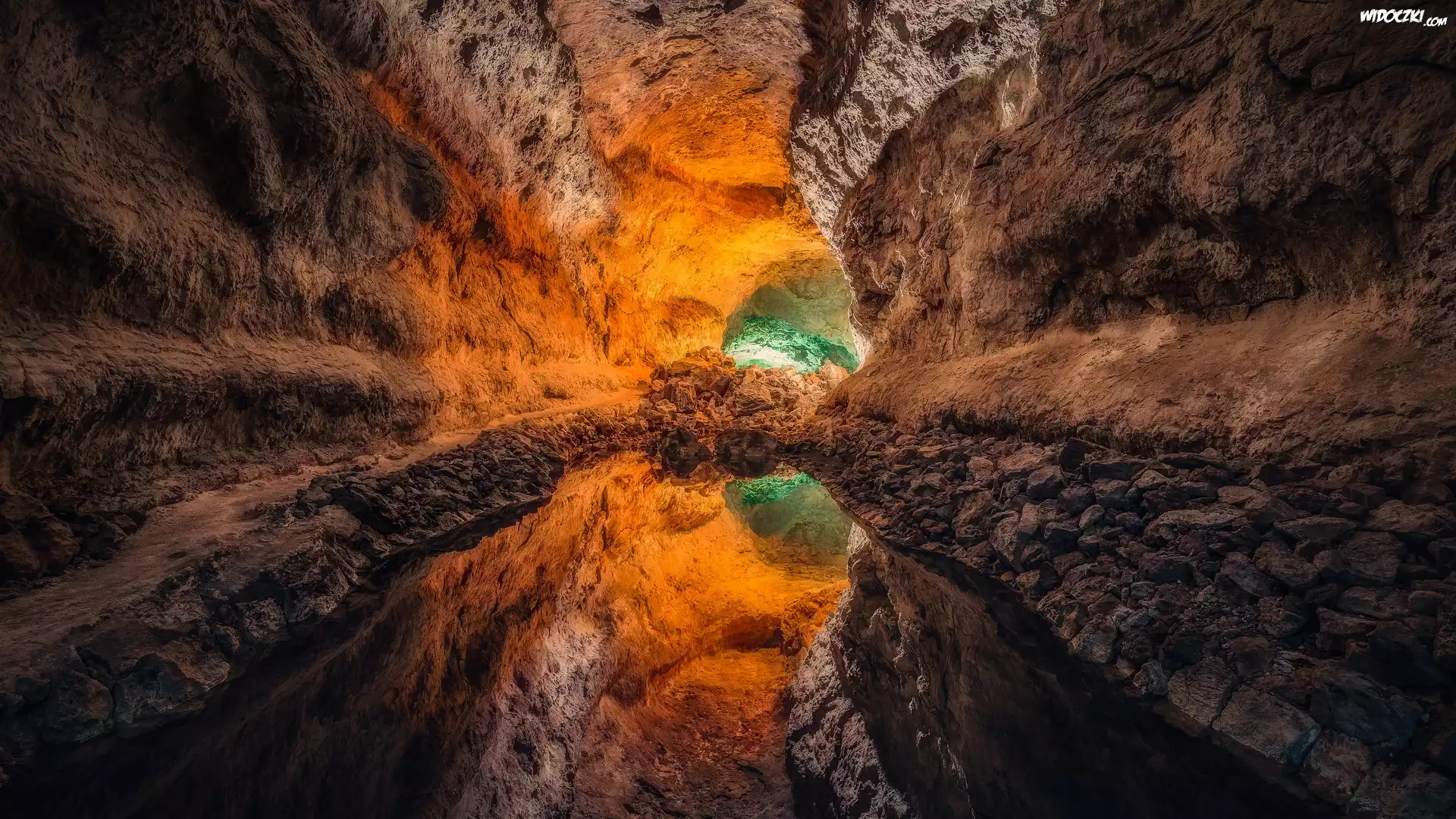 Wyspy Kanaryjskie, Wyspa Lanzarote, Jaskinia Cueva de los Verdes, Hiszpania