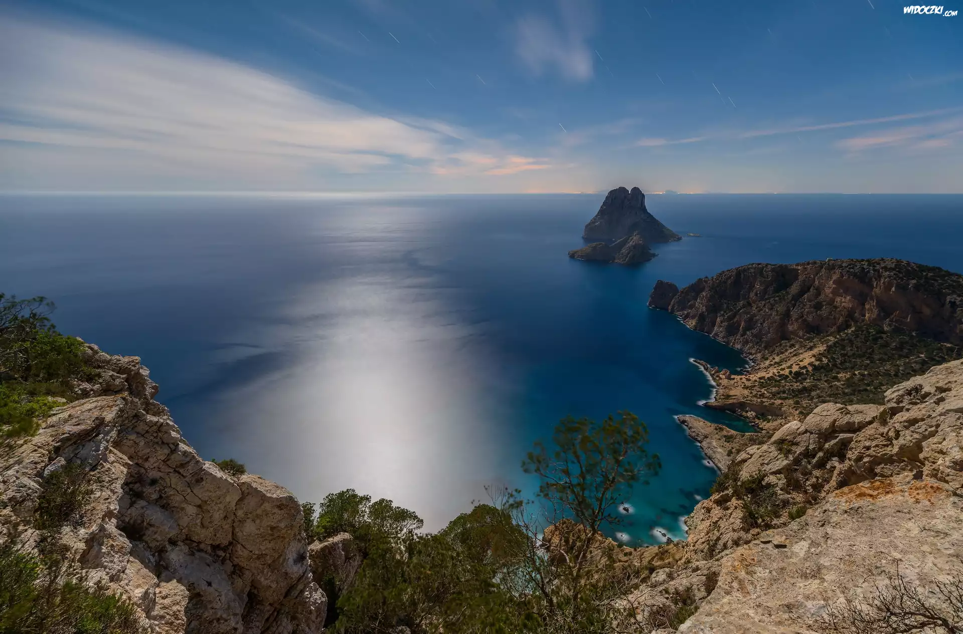 Hiszpania, Ibiza, Morze Balearskie, Wybrzeże, Wzgórza