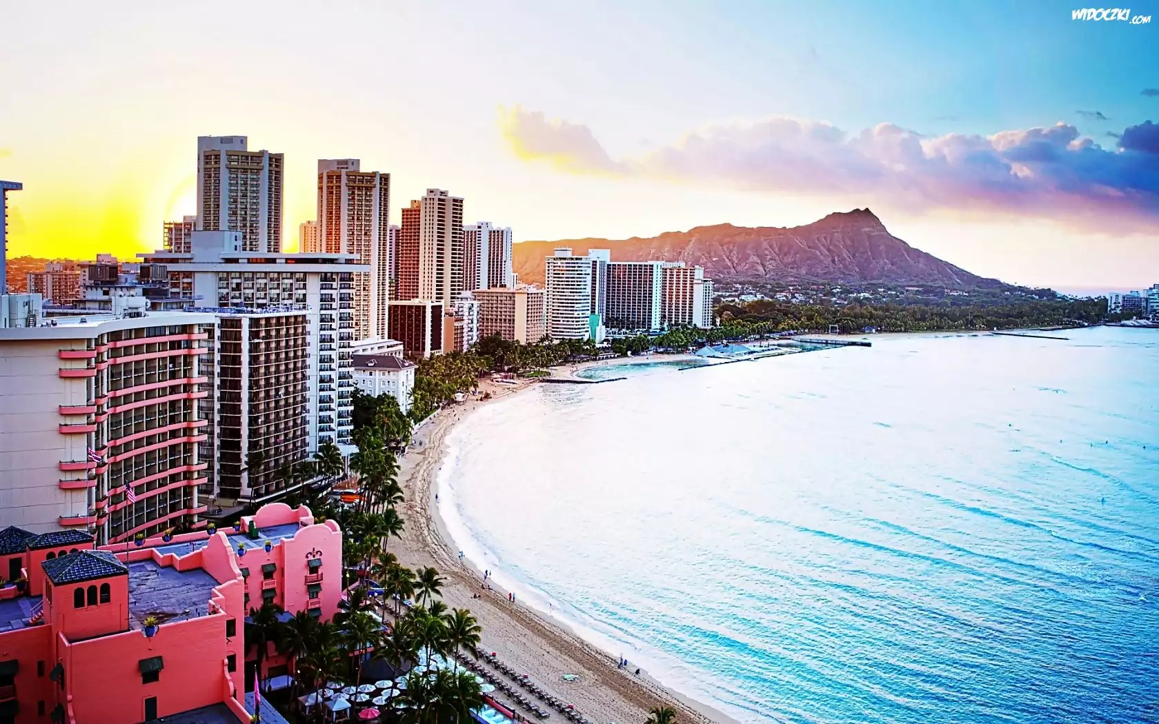 Honolulu, Morze, Plaża, Waikiki