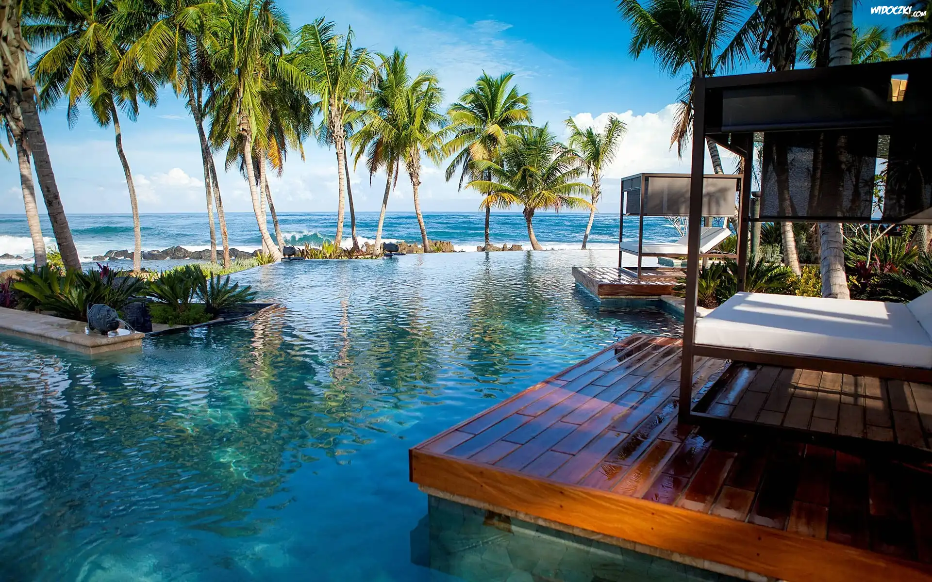 Hotel, Taras, Basen, Ocean, Indonezja
