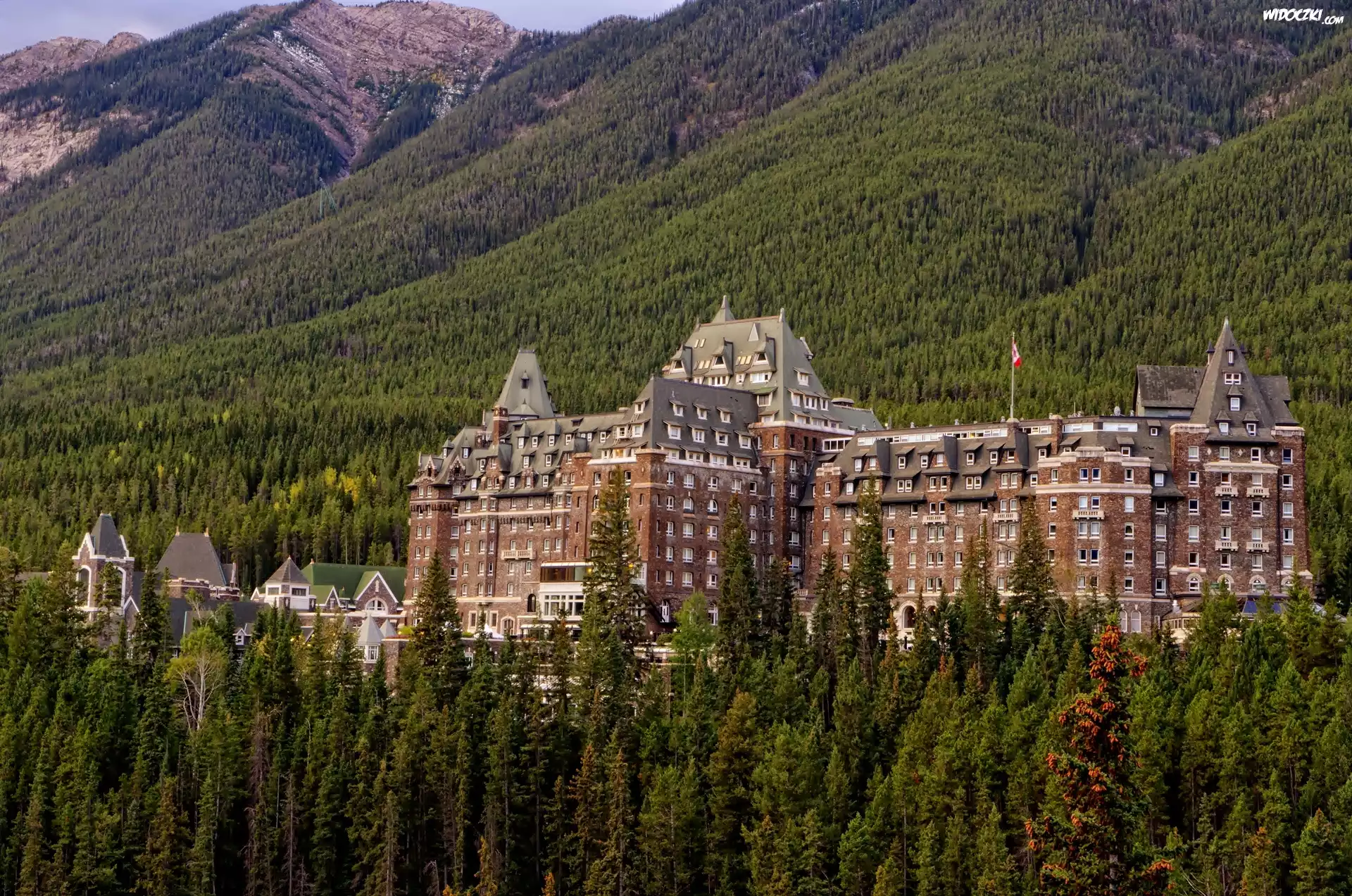 Góry, Fairmont Banff Springs, Hotel, Świerki