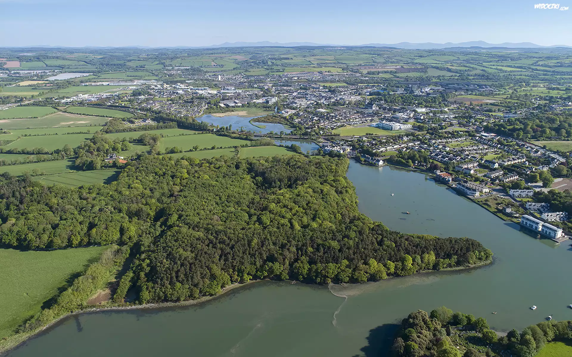 Miasto, Midleton, Domy, Lasy, Rzeka, Owenacurra, Hrabstwo Cork, Irlandia