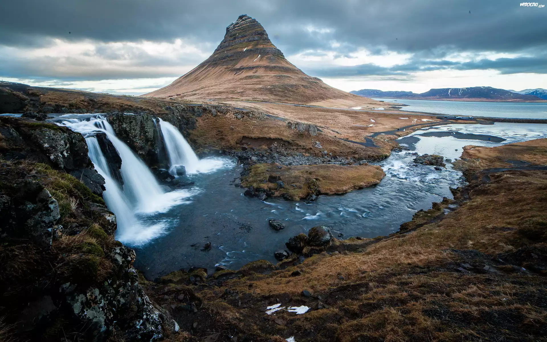 Islandia, Wodospad, Rzeka, Góra Kirkjufell