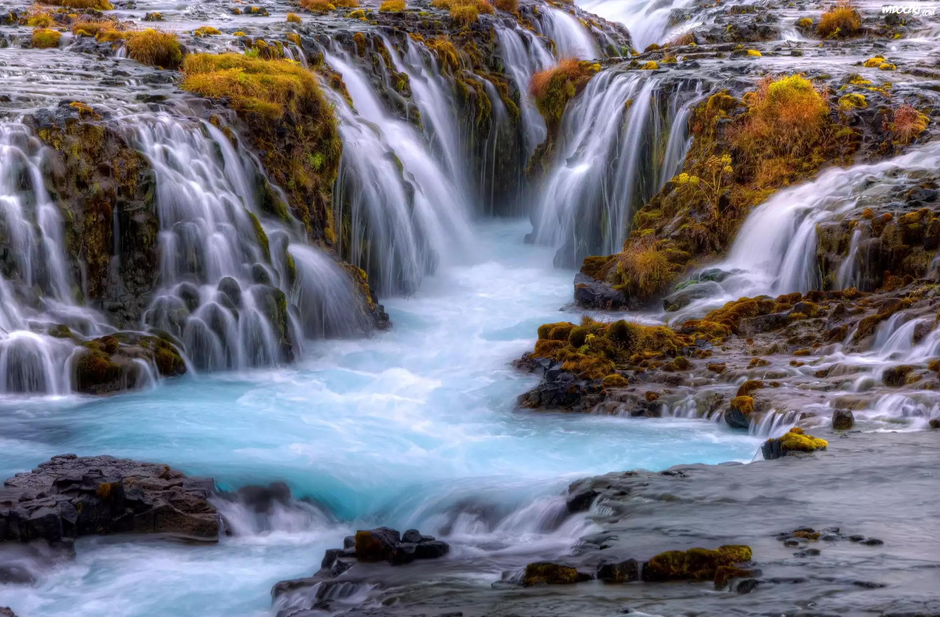 Islandia, Wodospad Bruarfoss, Rzeka, Skały