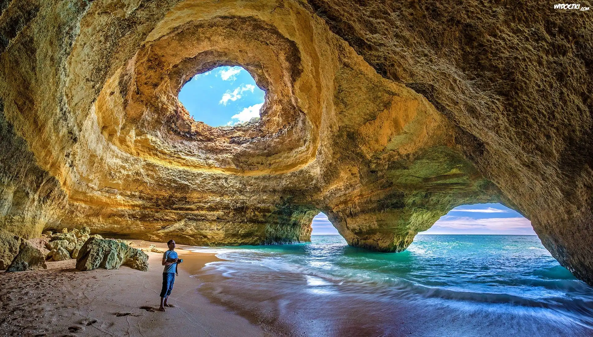Grota, Jaskinia, Skały, Morze, Benagil, Algarve, Portugalia