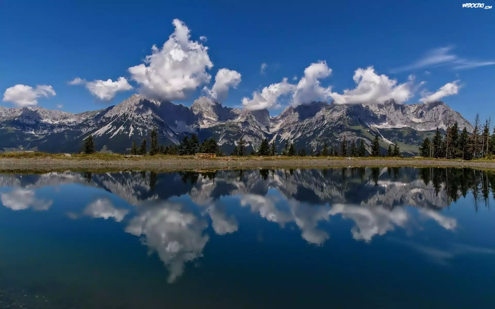 Jezioro, Góry, Alpy, Austria