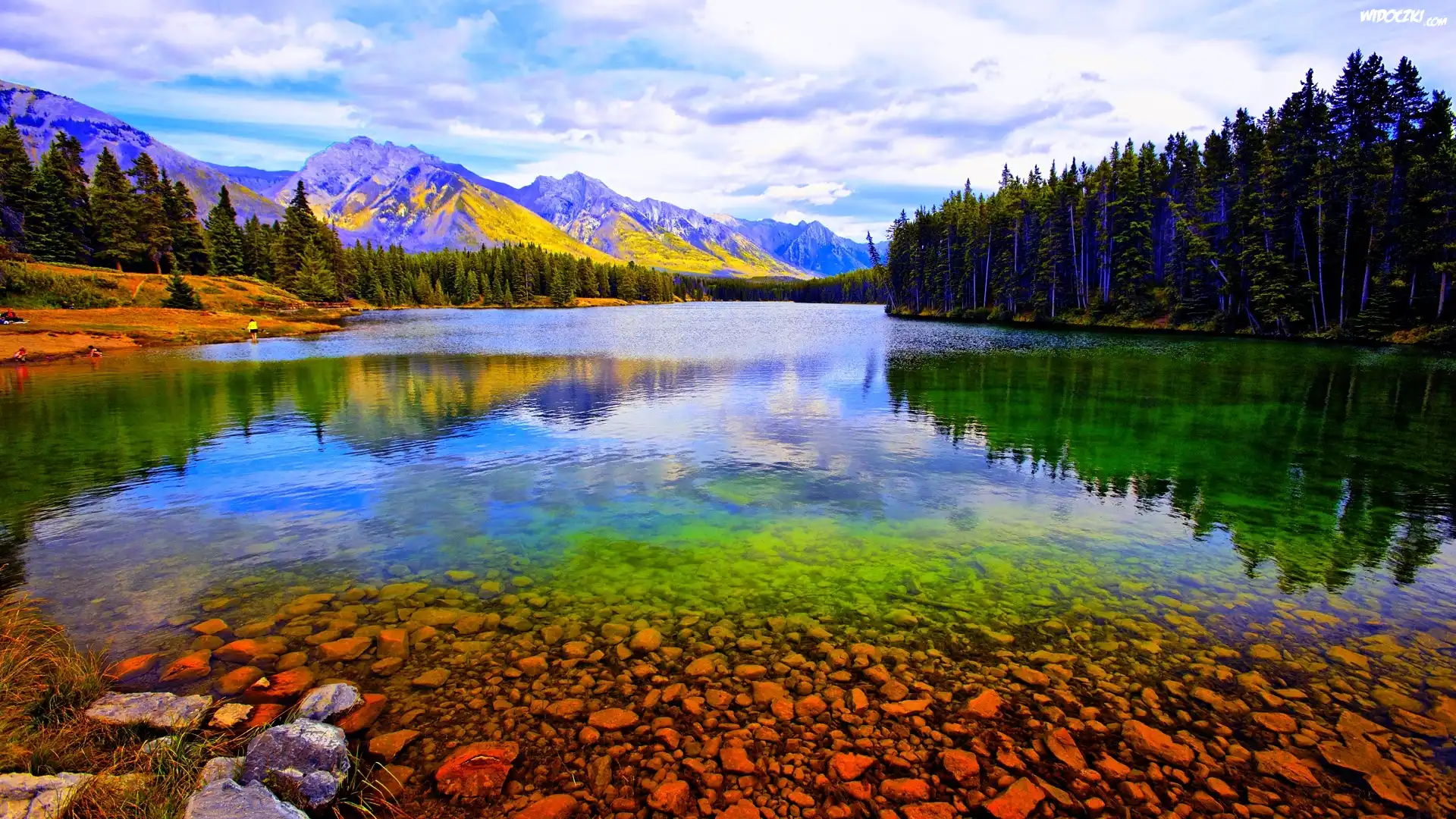 Kanada, Park Narodowy, Banff, Jezioro, Lasy, Góry