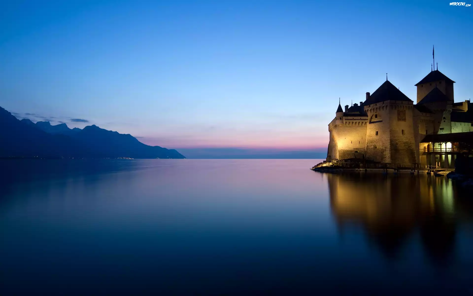 Jezioro, Zamek, Chillon, Szwajcaria