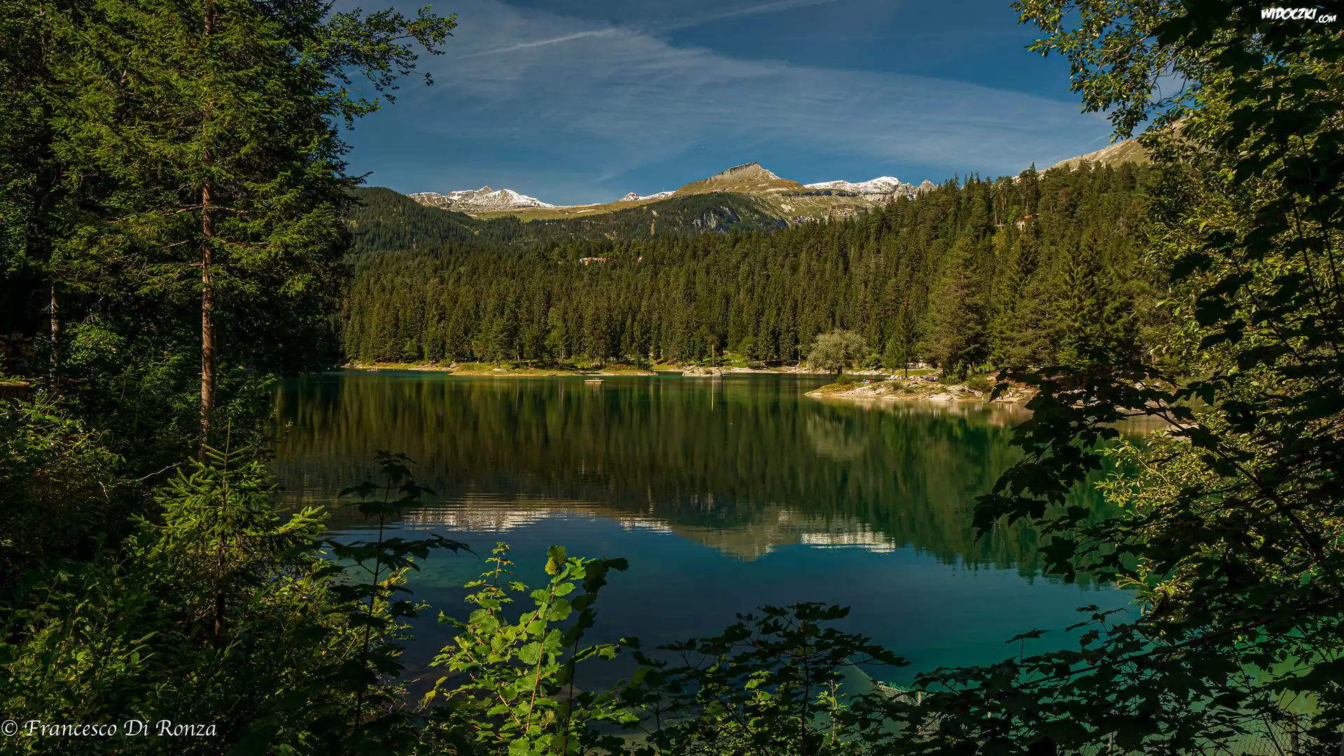 Jezioro, Góry, Zielone, Drzewa, Odbicie