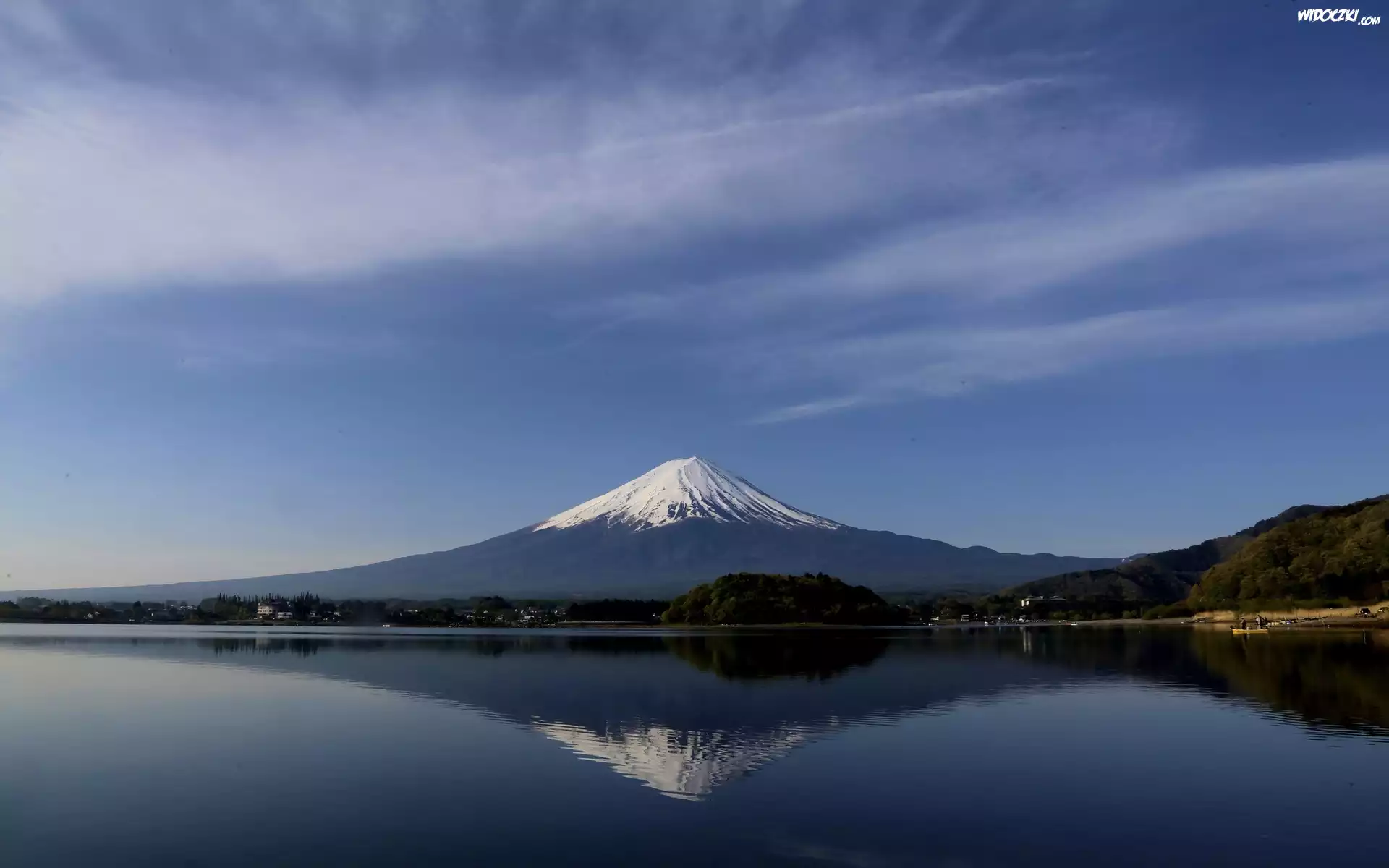 Jezioro, Lasy, Fudżi, Japonia