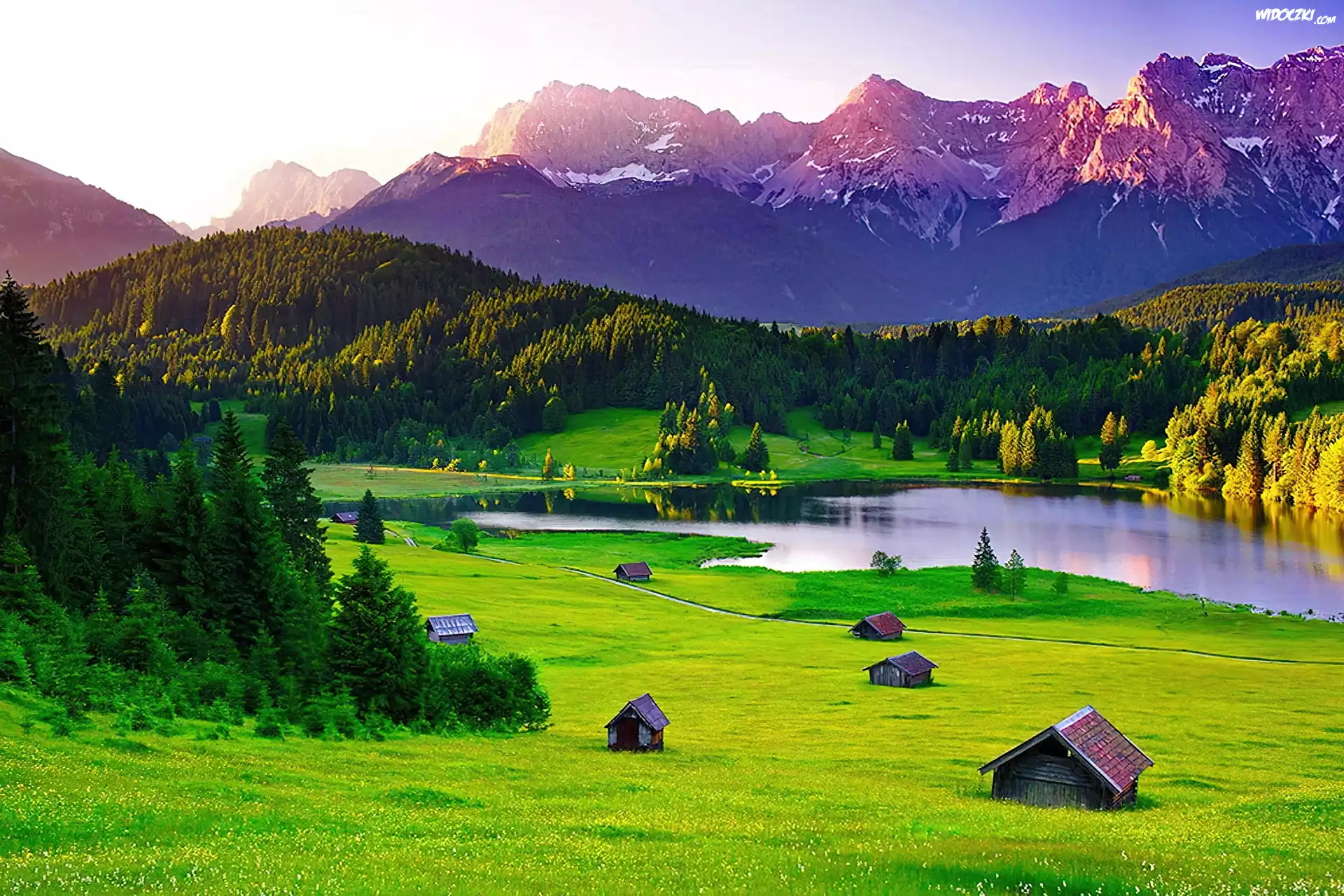 Góry, Jezioro, Trawa
