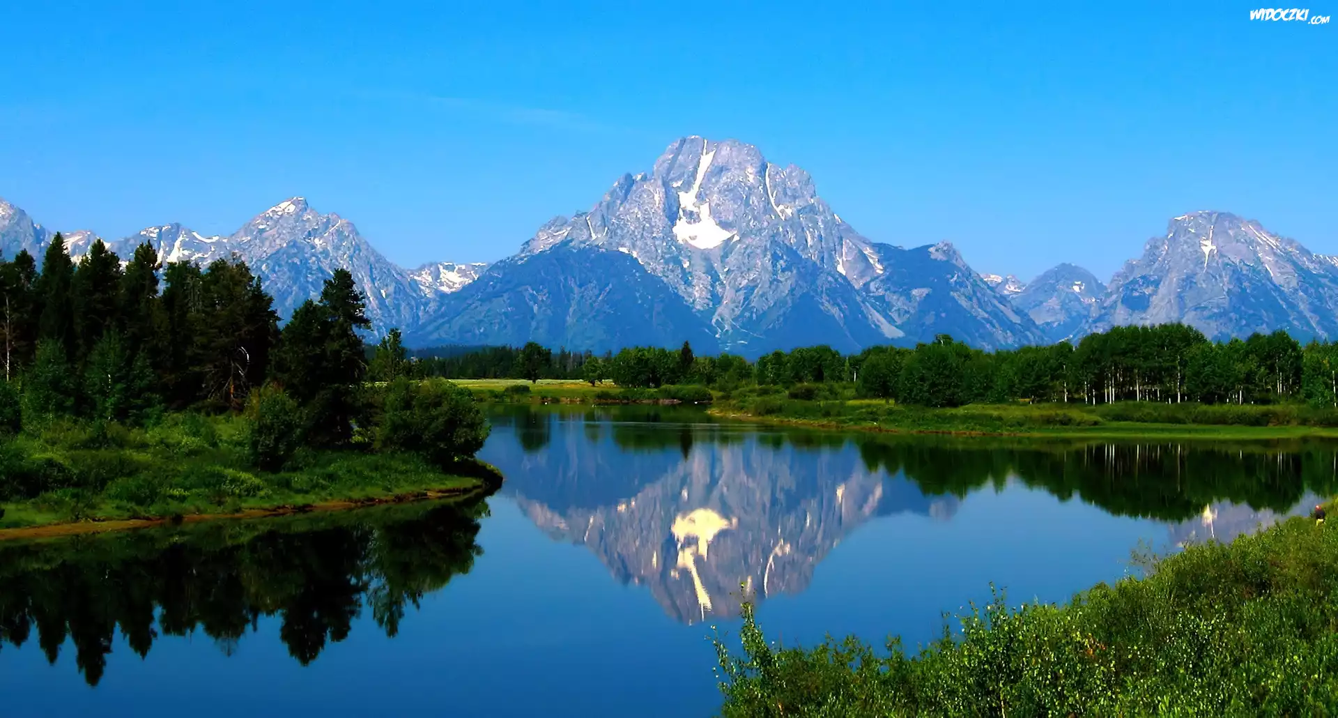 Stany Zjednoczone, Stan Kalifornia, Park Narodowy Yosemite, Jezioro Mirror Lake, Las, Góry