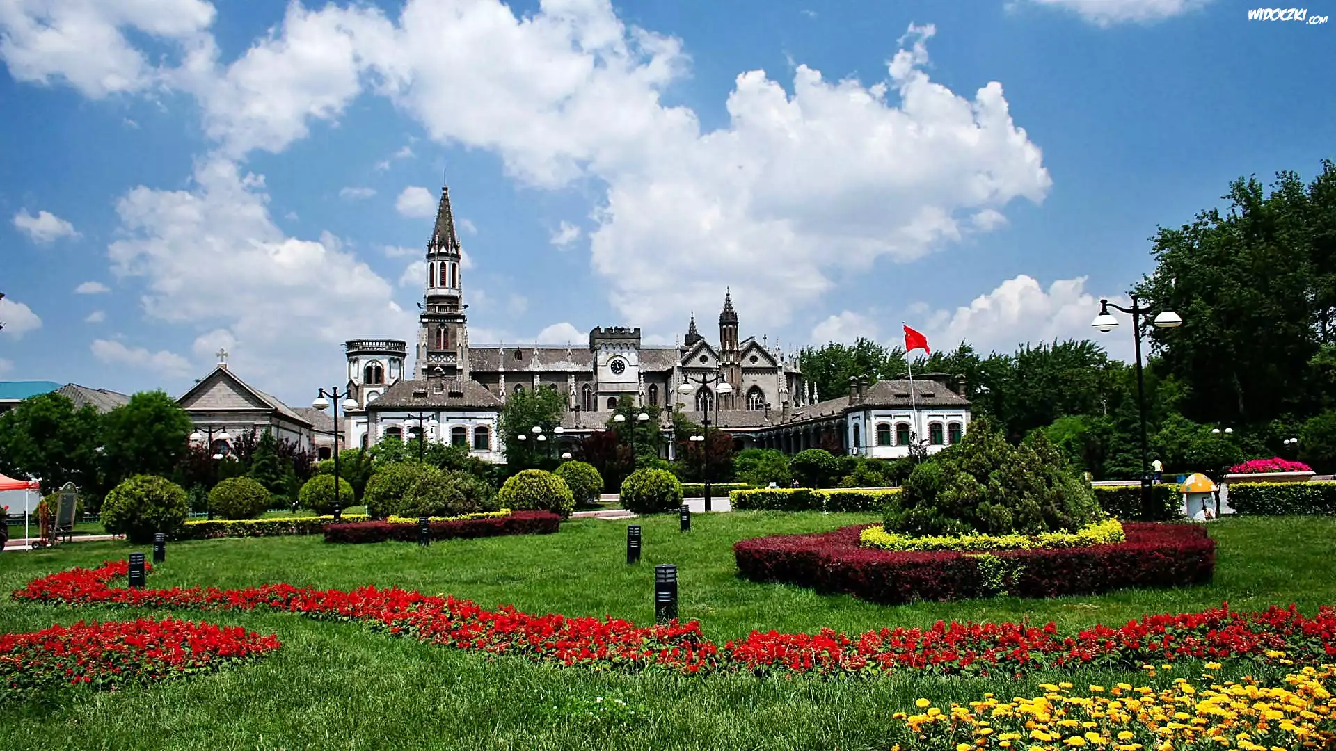 Jinan, Gmach, Uniwersytetu, Shandong, Park