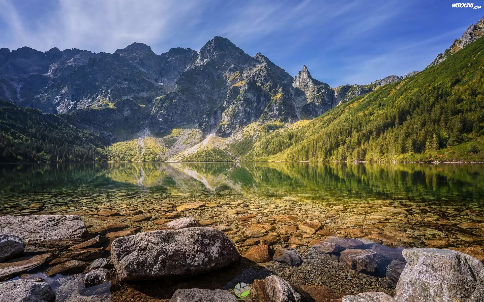 Polska, Góry, Tatry, Jezioro, Morskie Oko, Lasy, Kamienie