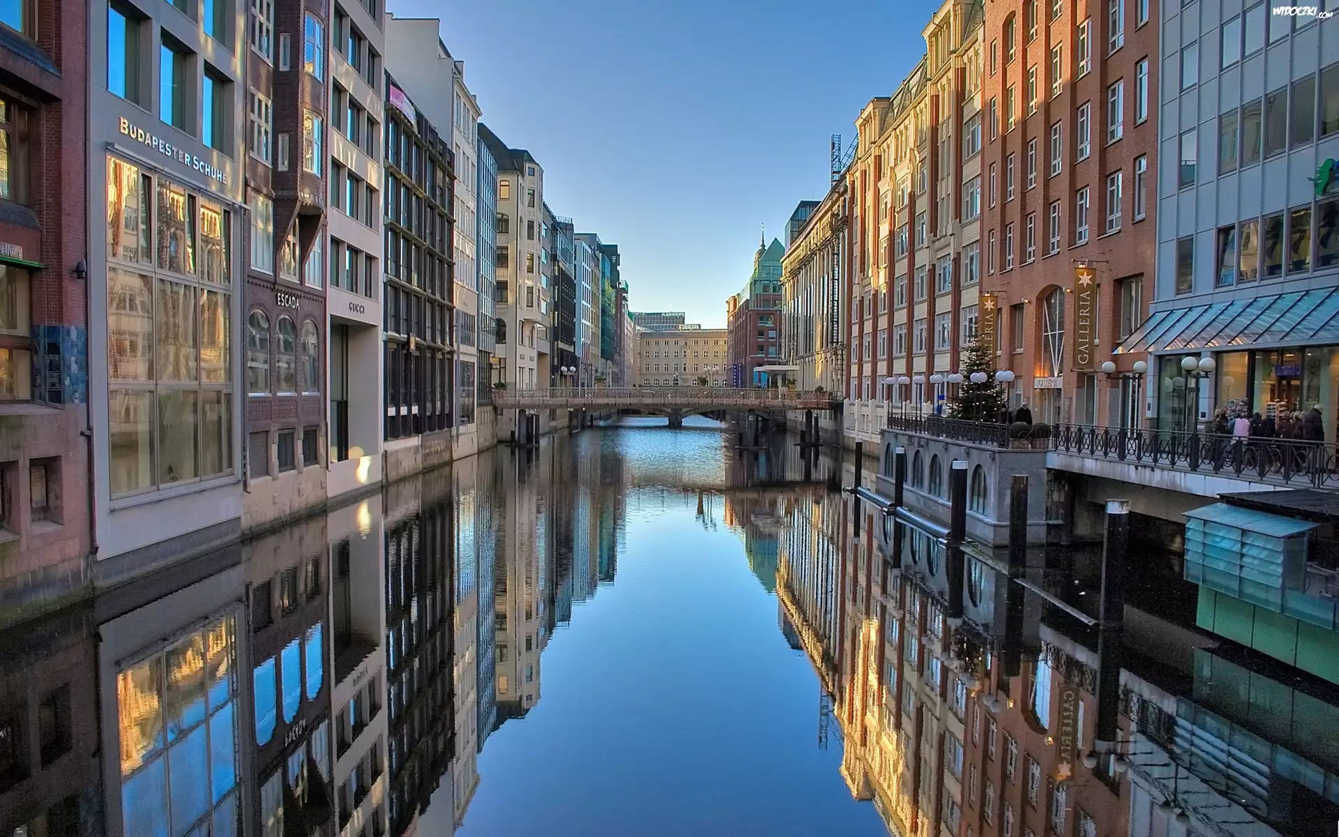 Kanał, Most, Budynki, Hamburg, Niemcy