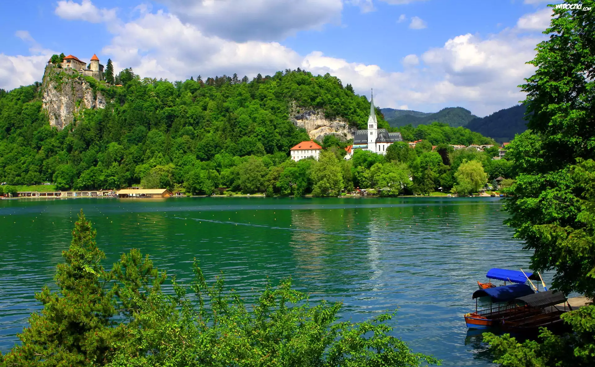 Kościół, Zamek, Jezioro, Bled, Słowenia