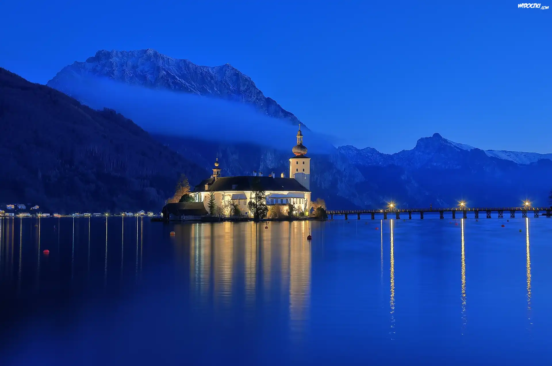 Austria, Gmunden, Zamek Ort, Góry, Jezioro Traunsee