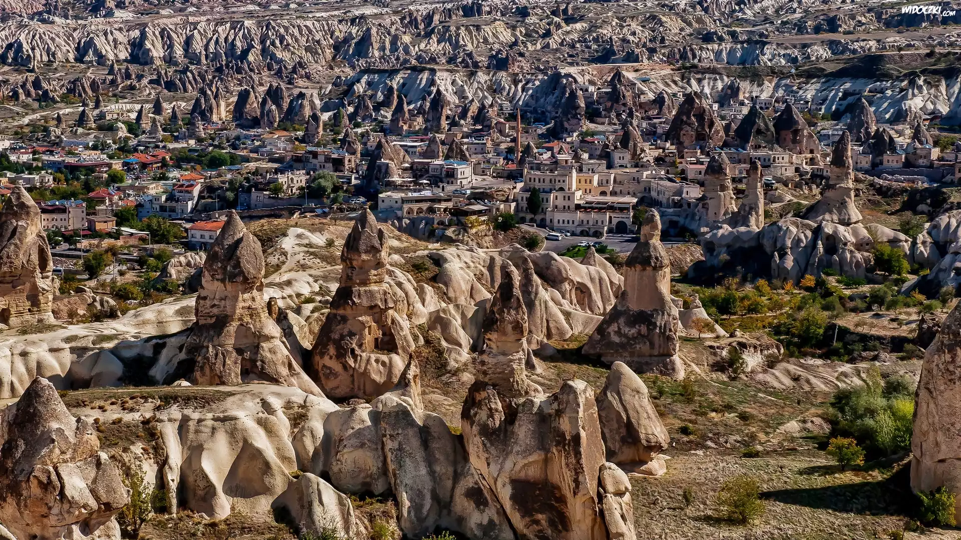 Turcja, Kapadocja, Park Narodowy Göreme, Góry, Skały, Kościoły