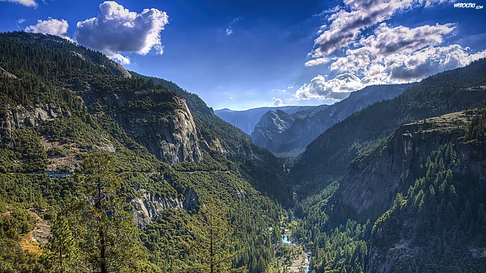 Stany Zjednoczone, Stan Kalifornia, Park Narodowy Yosemite, Rzeka, Góry, Las