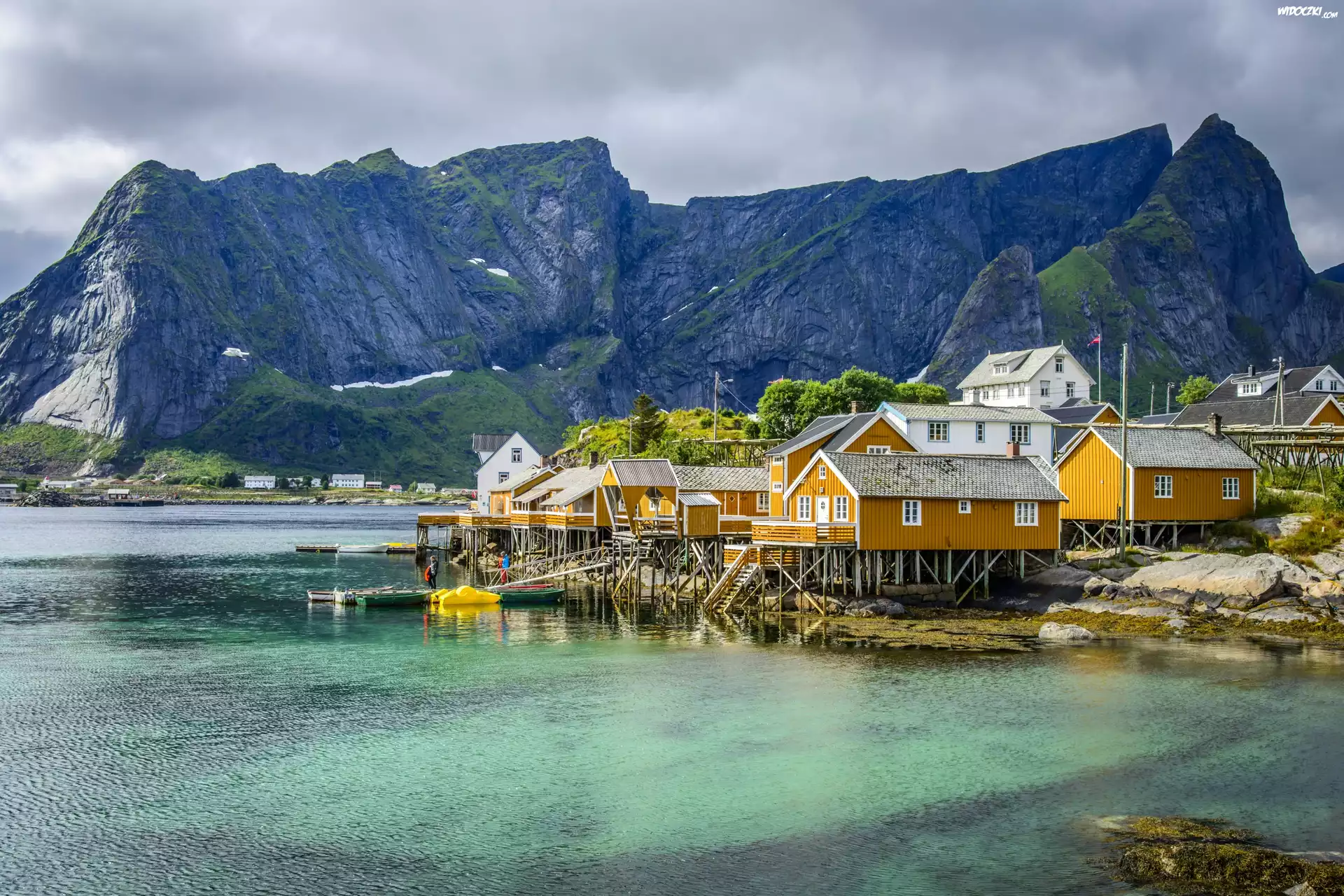 Lofoty, Norwegia, Europa, Dom, Góry
