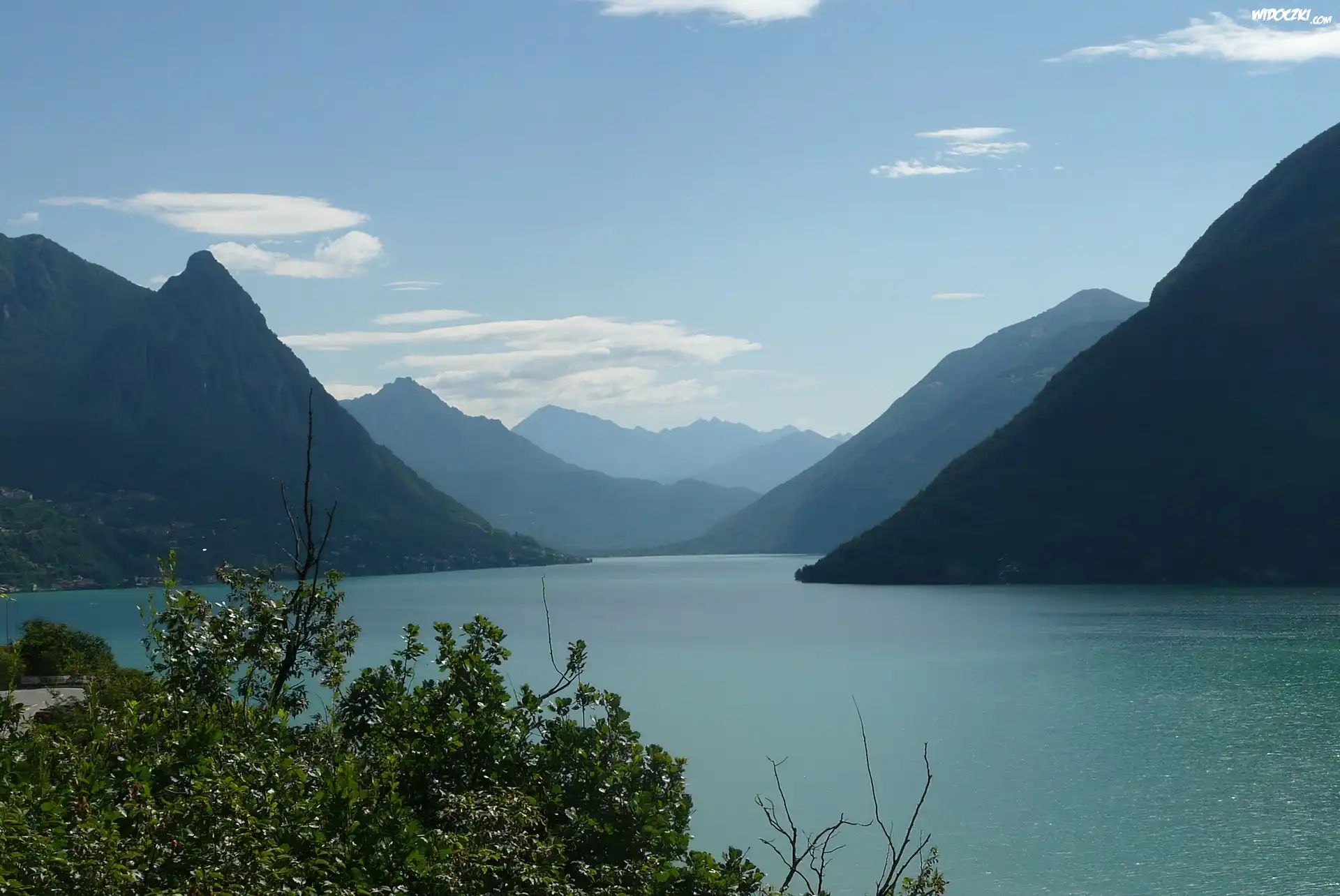 Lugano, Woda, Góry, Drzewa