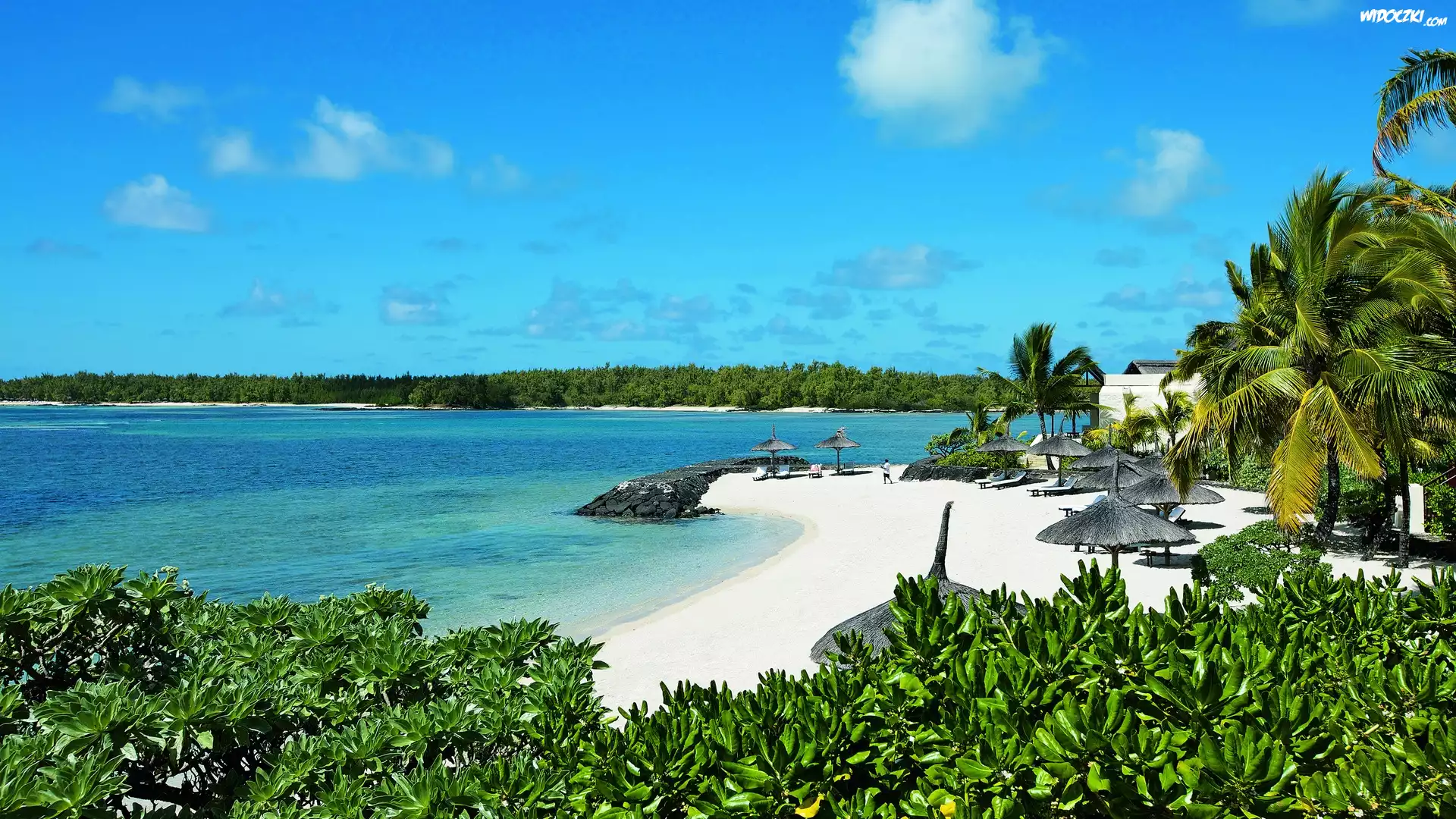 Mauritius, Plaża, Ocean, Niebo