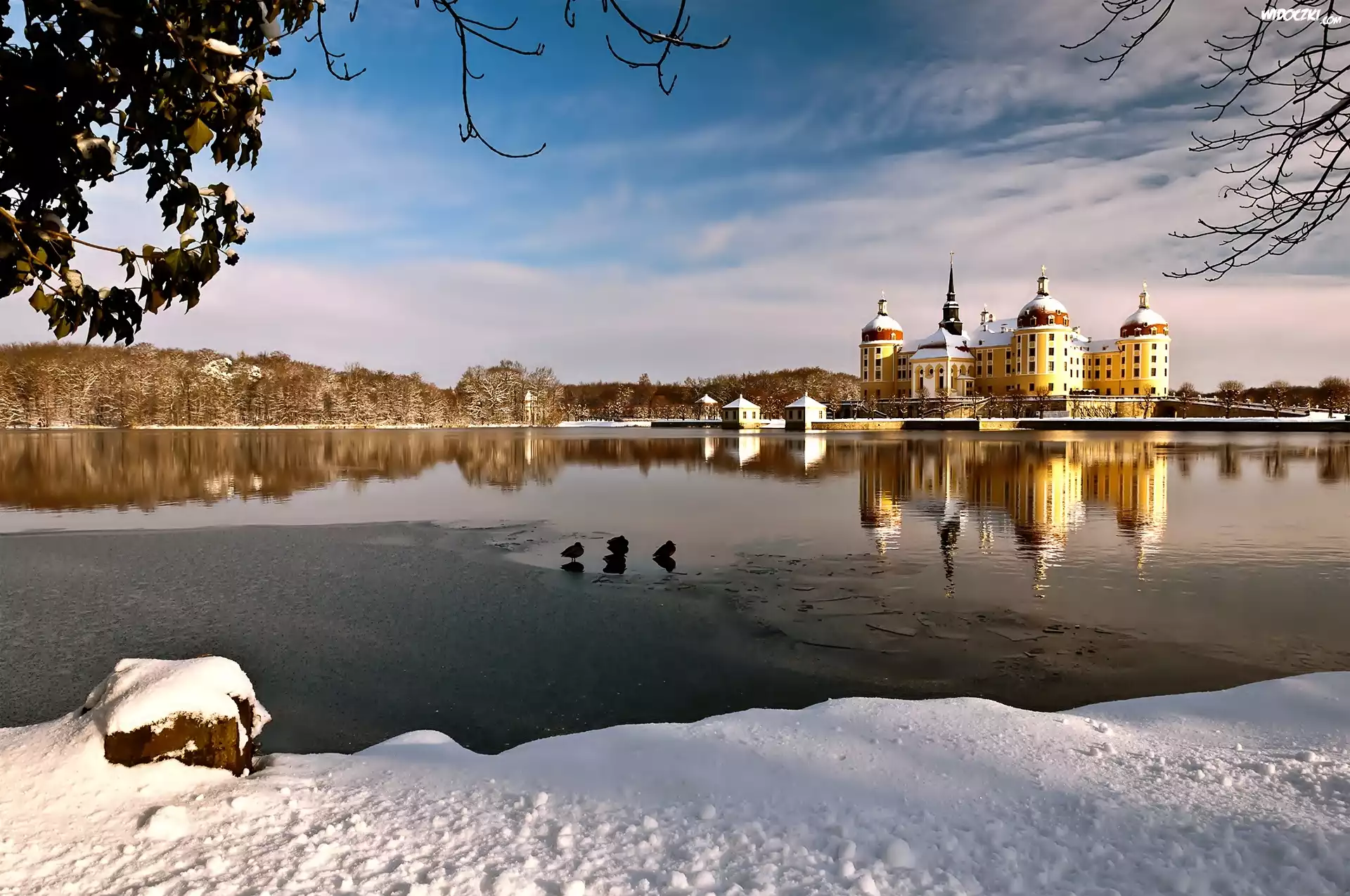 Moritzburg, Zamek, Niemcy, Rzeka