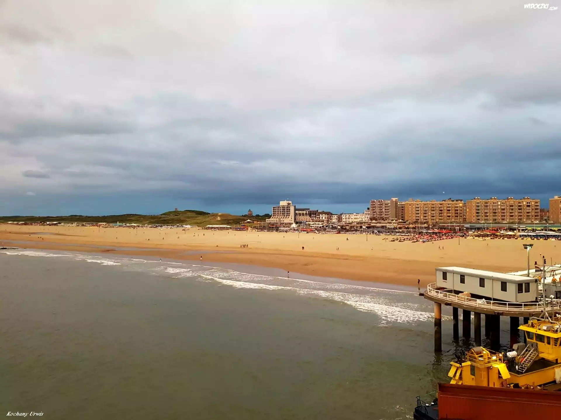 Morze, Plaża, Budynki, Wybrzeże