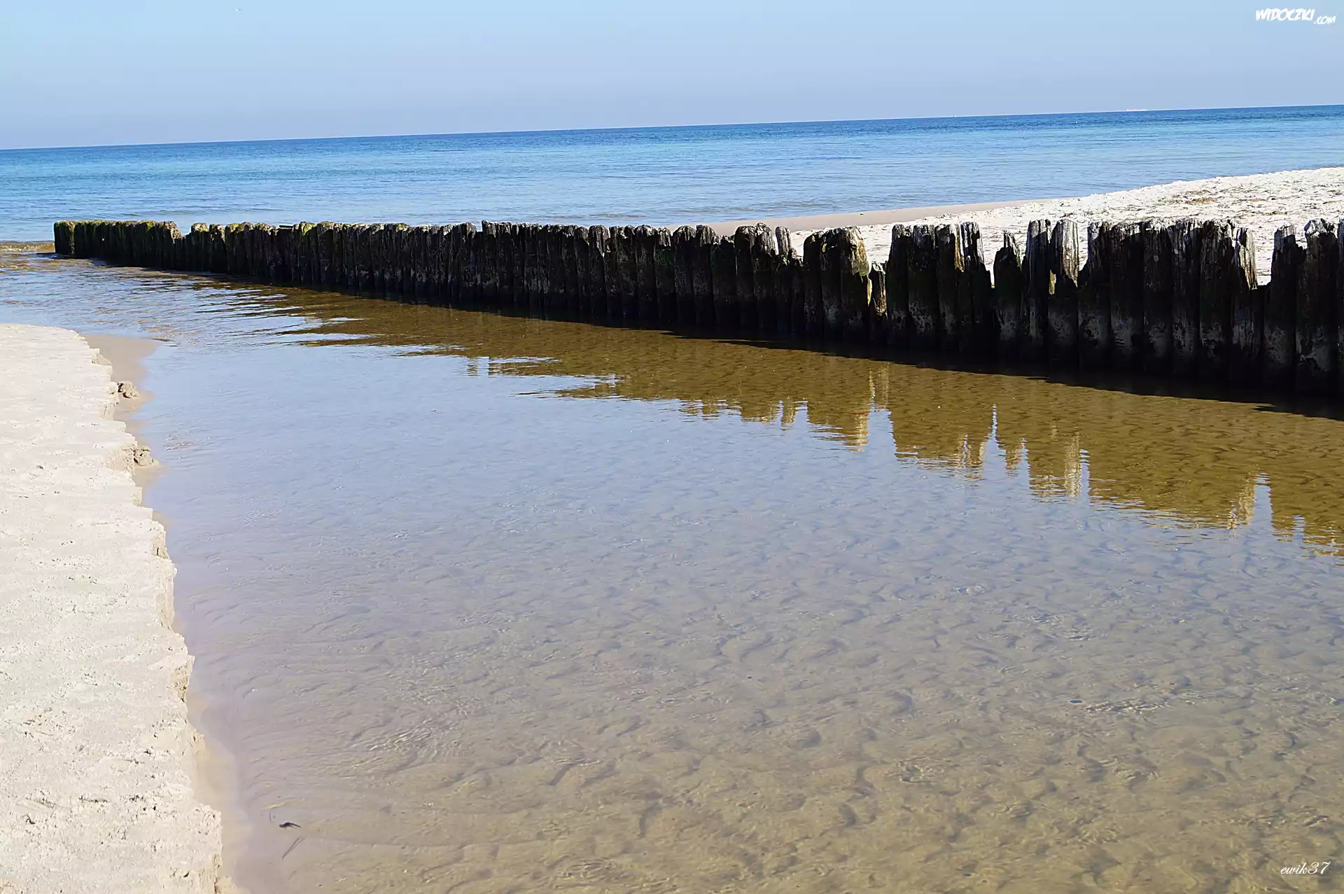 Morze, Pale, Drewniane, Plaża