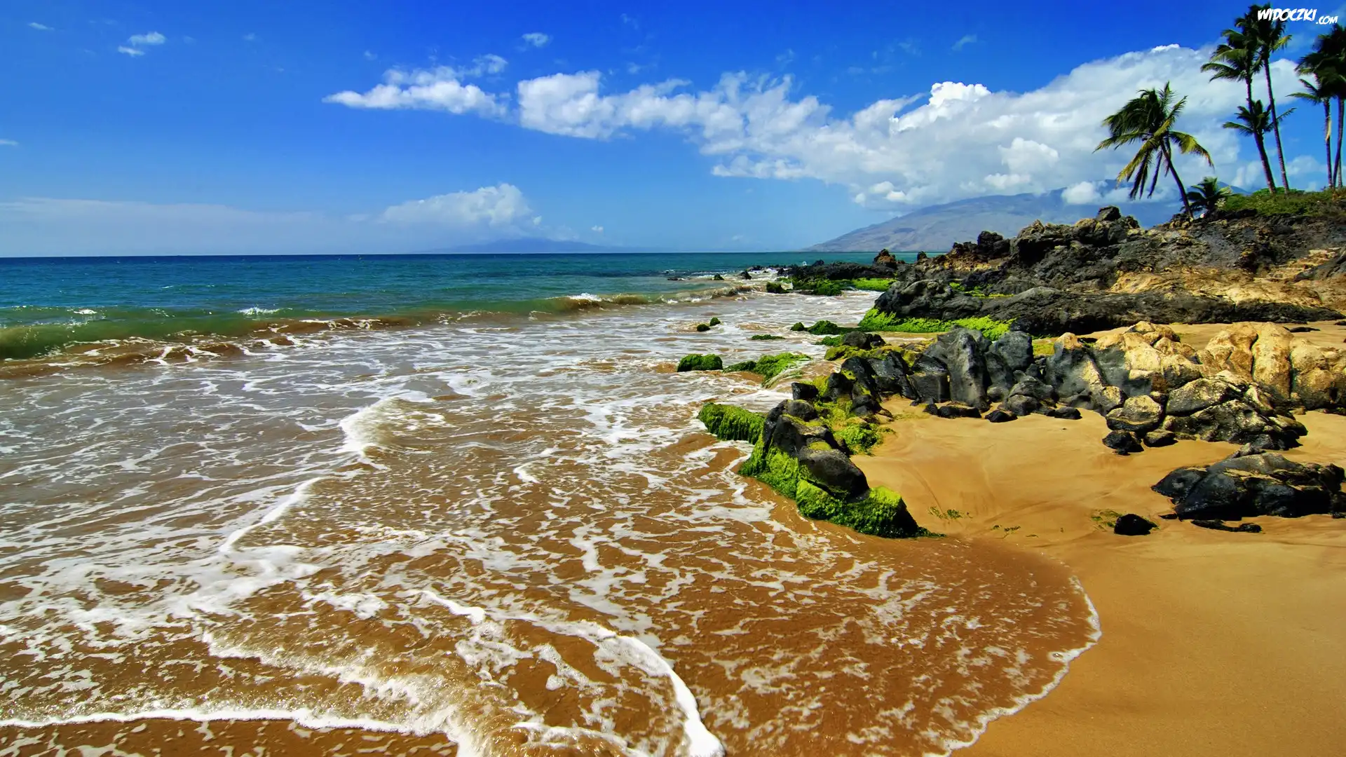 Morze, Plaża, Kamienie, Tropik