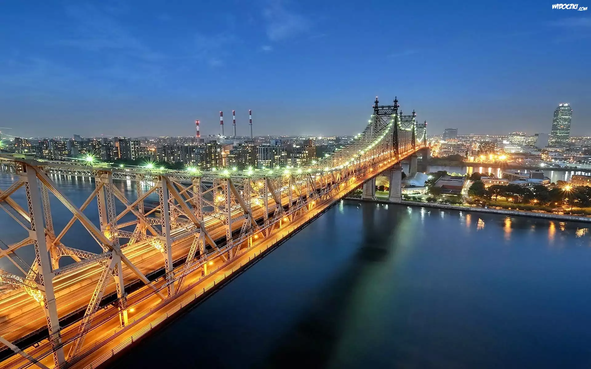 Morze, Most, Queensboro, Panorama, Miasta