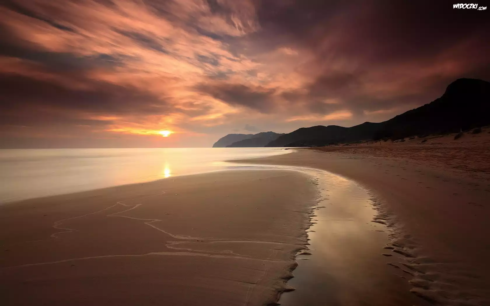 Plaża, Morze, Zachód