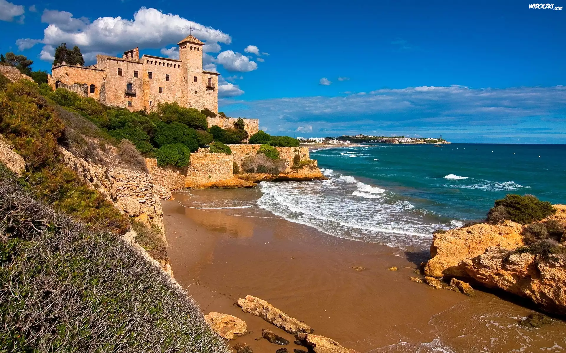 Hiszpania, Tarragona, Zamek Tamarit, Castle of Tamarit, Morze, Wybrzeże