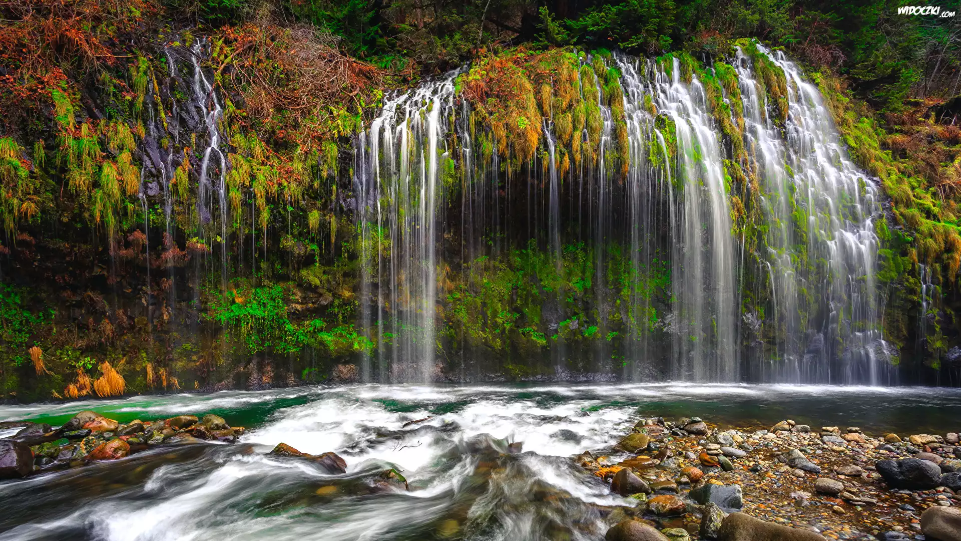 Wodospad Mossbrae Falls, Kamienie, Stan Kalifornia, Stany Zjednoczone