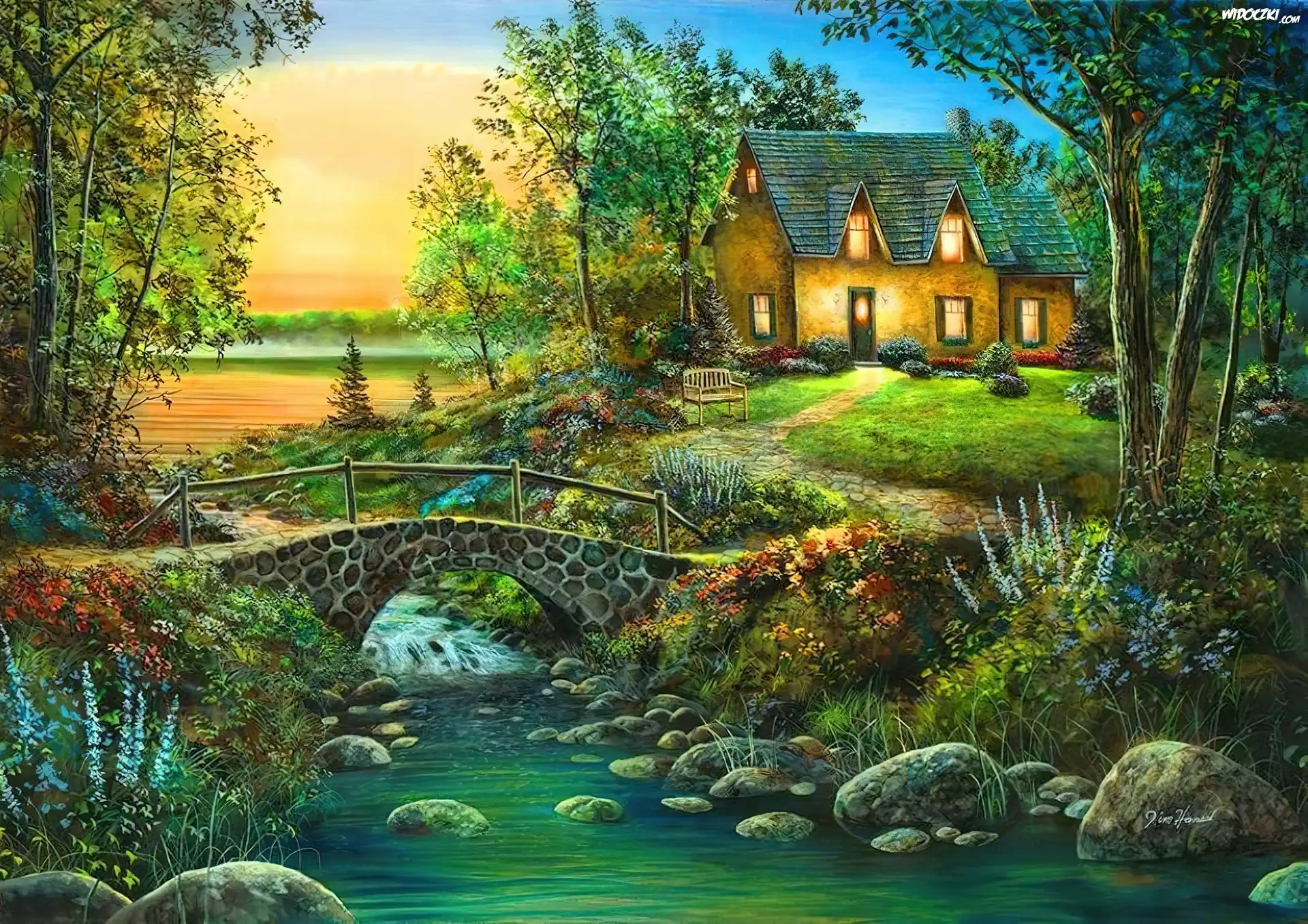 Rzeka, Mostek, Dom