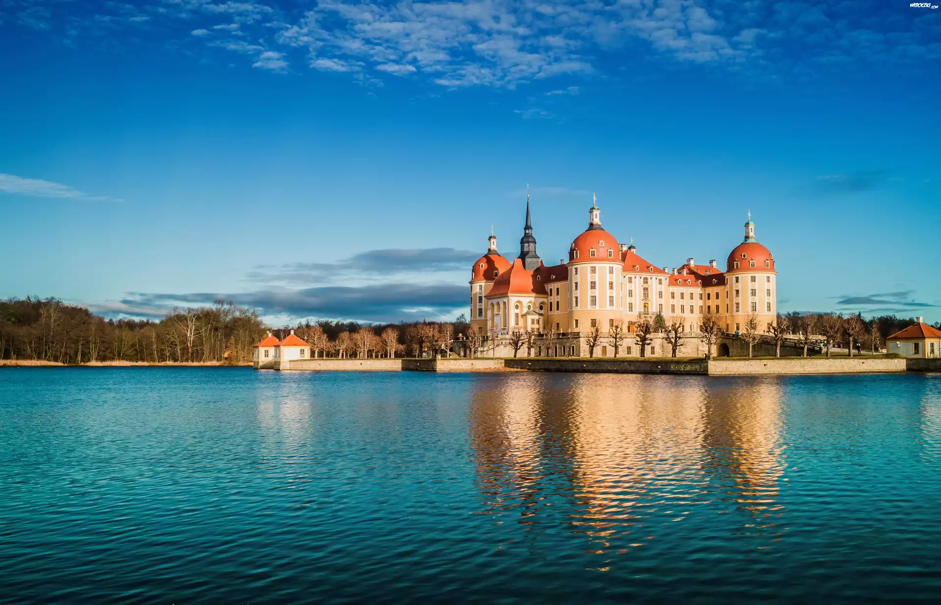 Niemcy, Saksonia, Pałac Moritzburg, Jezioro Waldesee