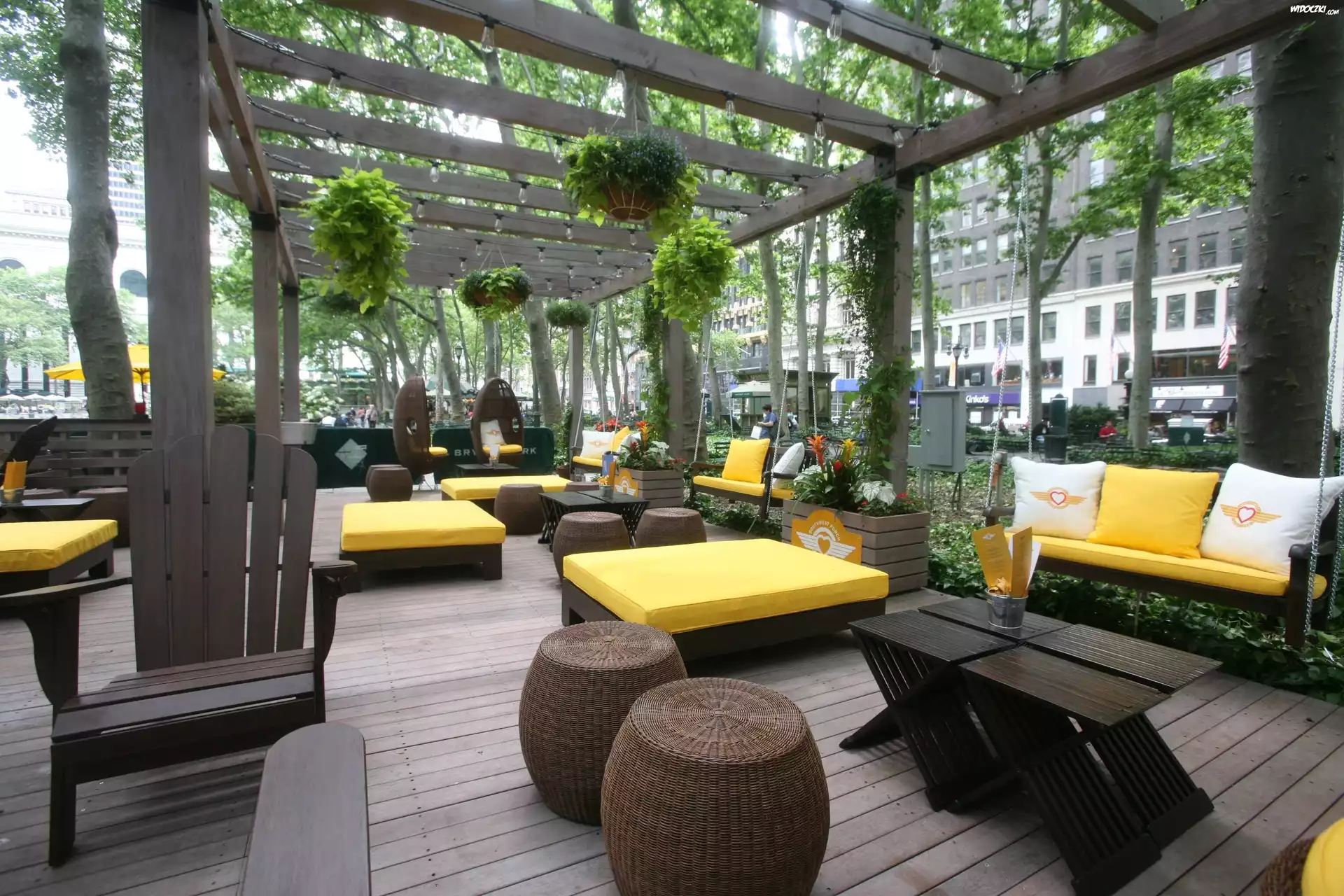 Nowy Jork, Manhattan, Lato, Park, Bryant